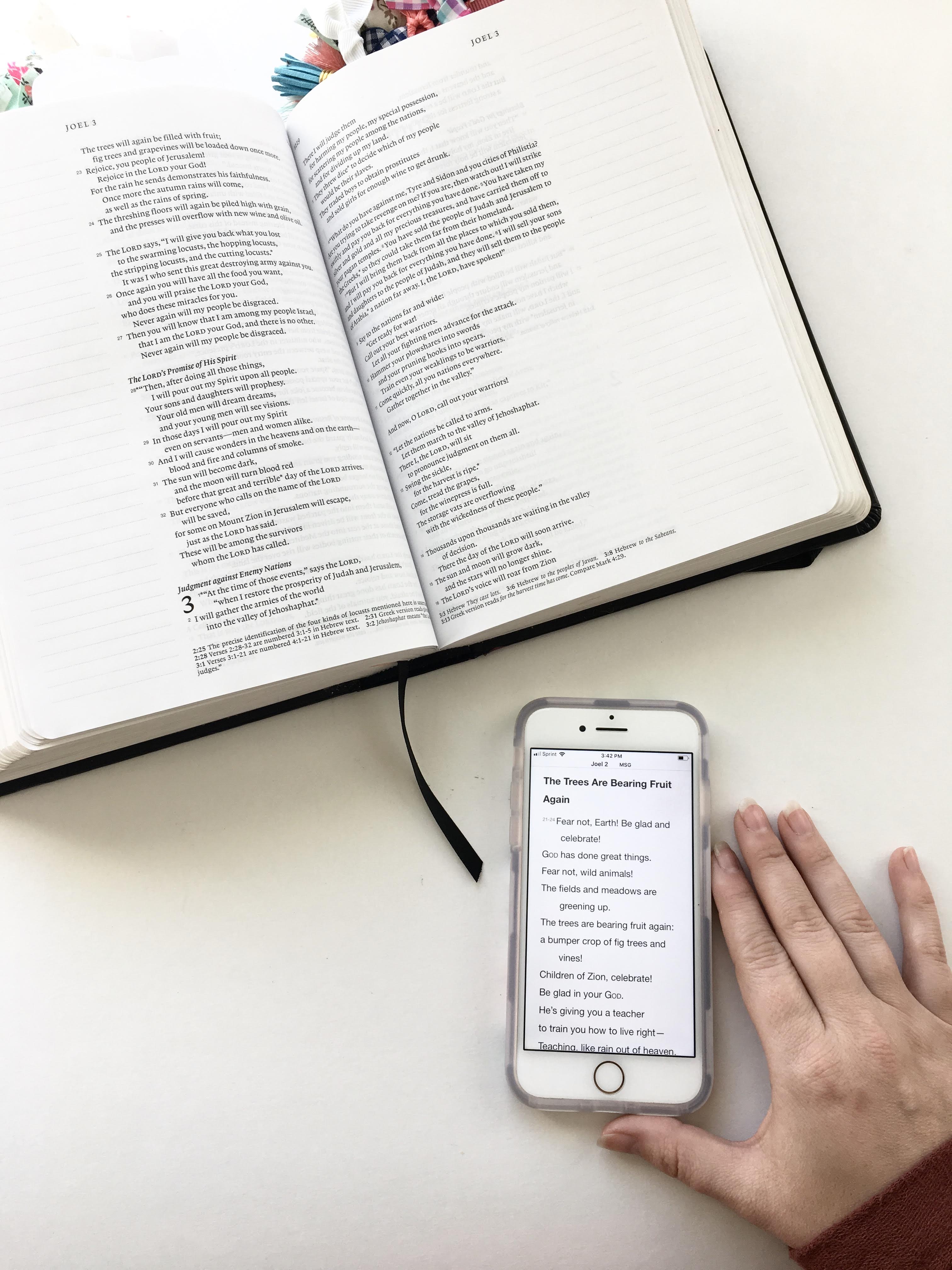 Open Bible and Bible app on iPhone